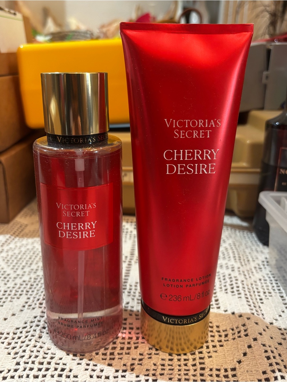 (Inventory 62) Victoria's Secret Cherry Desire Moisturizer & Mist - Red